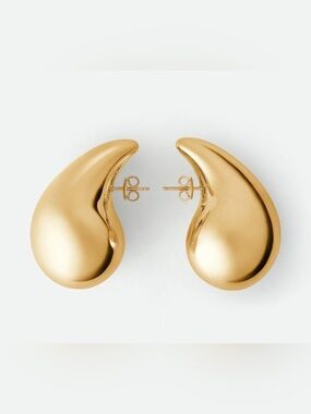 Bottega Veneta Gold Vermeil Teardrop Earrings Italy 925